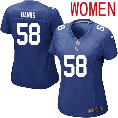 Women New York Giants #58 Carl Banks Nike Royal Game NFL Jersey